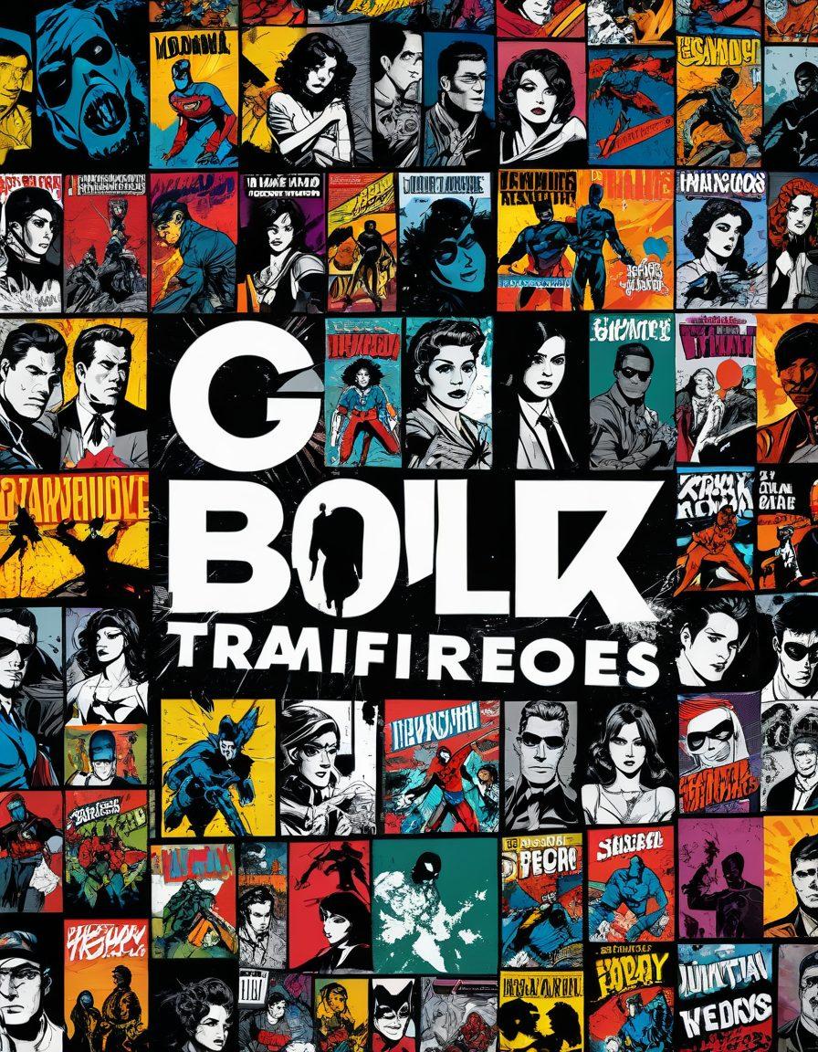 A vibrant collage of iconic adult comic book covers transitioning into digital screens, showcasing diverse characters and styles from retro to modern. Include elements like ink splatters, graphic panels, and glowing screens that represent the evolution of comics. Infuse a sense of nostalgia and innovation with bold colors and dynamic layouts. super-realistic. vibrant colors. cinematic lighting.